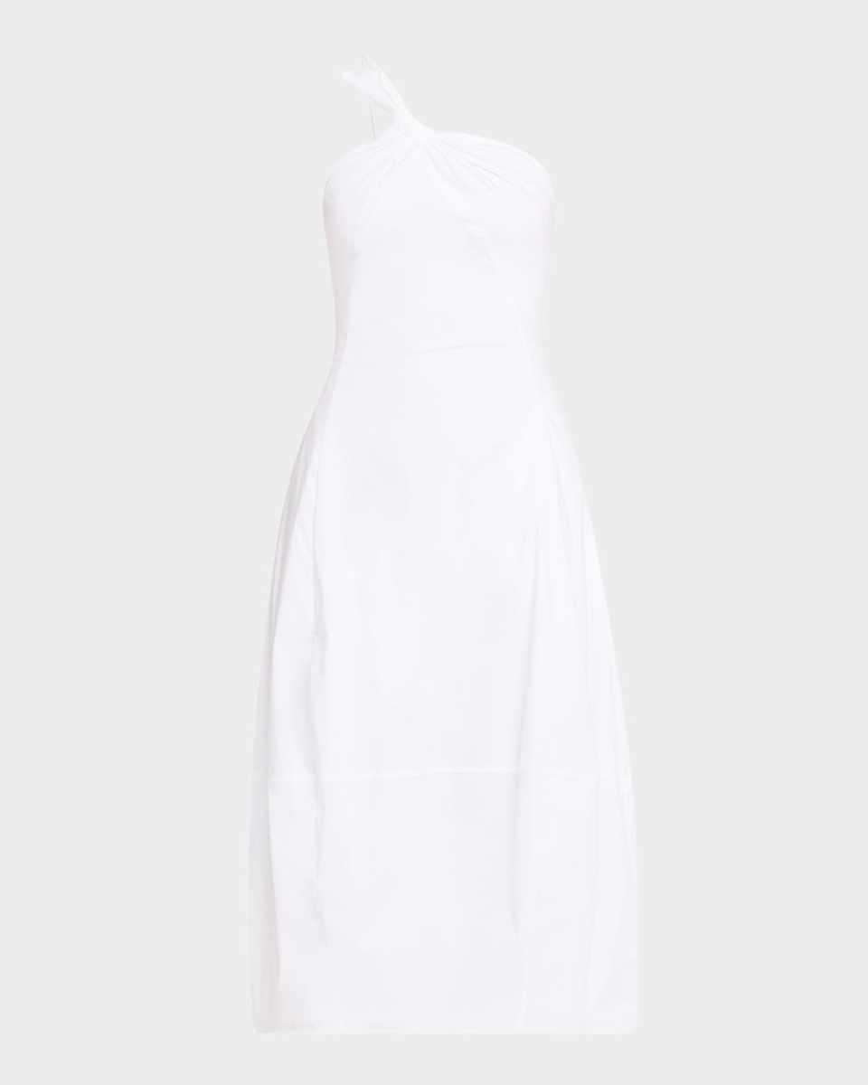 Araceli Draped Asymmetric Midi Dress